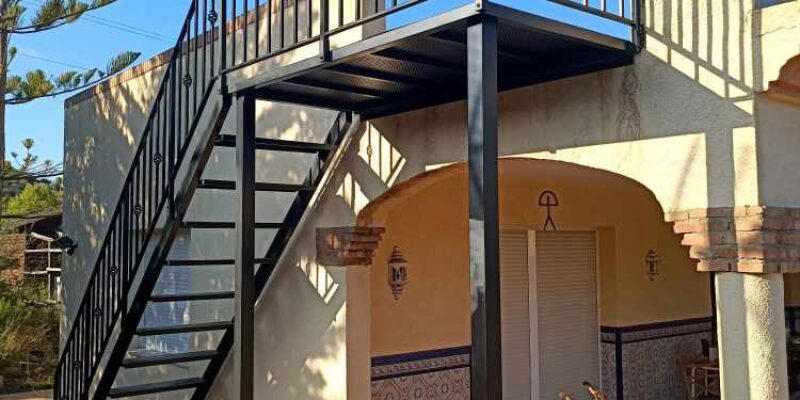 External Staircase and balustrade to roof terrace