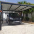 Pergola with retractable awning