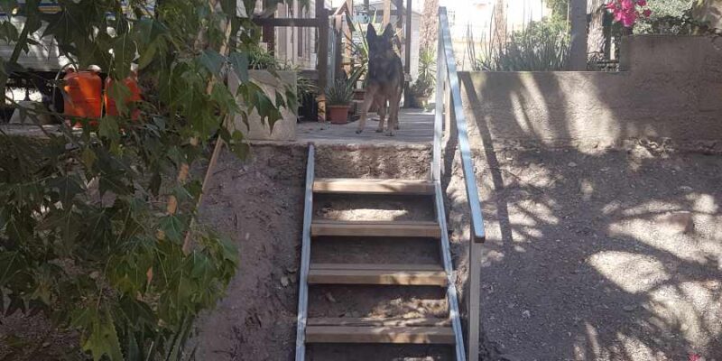 Outdoor steps between terraces